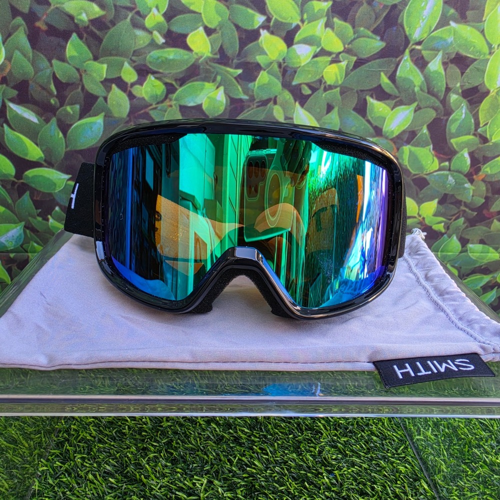 Smith Snow Goggles Black Green Sol-X Mirror Lens Ski Snowboard with Bag
